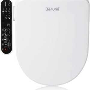 Barumi Electric Bidet Smart Toilet Seat Attachment | EF-BM-4001 | Round | Self Cleaning, Warm Air Dryer, Heated Seats, Adjustable Temperature, Water Pressure & Nozzle Position, Soft Close Seat & Lid
