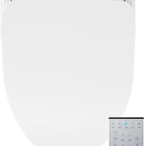 Bio Bidet Slim Two Smart Toilet Seat in Round White with Stainless Steel Self-Cleaning Nozzle, Nightlight, Turbo Wash, Oscillating and Fusion Warm Water Technology with Wireless Remote