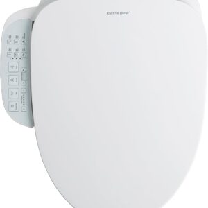 Casta Diva Electric Smart Bidet Seat with Side Panel, Warm Water, Air Dryer, Stainless Steel Spray Wand, Nightlight, Fits Elongated Toilets
