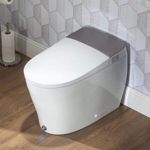 Casta Diva Smart Toilet Auto Open\/Close Lid 1.06GPF Bidet Toilet with Built-in Tank Foot Kick Auto Flush Heated Seat Warm Water, Elongated Toilet for Bathrooms(Built in Tank)