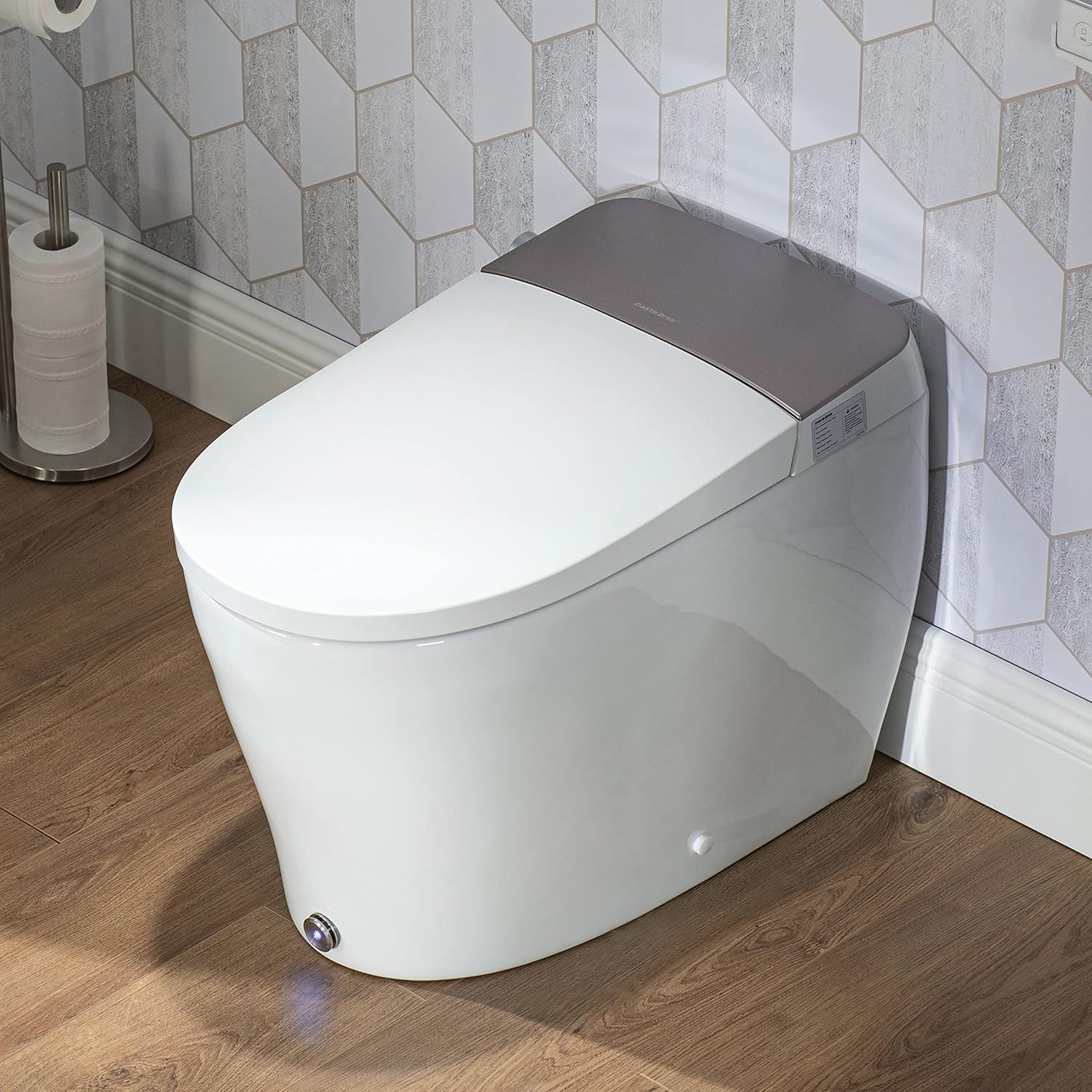 Casta Diva Smart Toilet Auto Open\/Close Lid 1.06GPF Bidet Toilet with Built-in Tank Foot Kick Auto Flush Heated Seat Warm Water, Elongated Toilet for Bathrooms(Built in Tank)