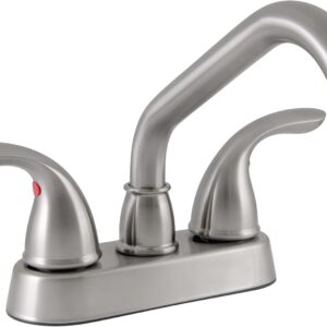 Design House 525147 Ashland Laundry Faucet, Dual Handle Design, Satin Nickel Finish
