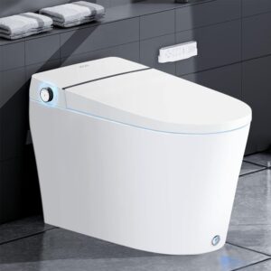 EPLO Smart Bidet Toilet,Modern Minimalist Toilet Auto Open\/Close,Heated Seat,Warm Water,Auto Flush,Nightlight,Electric Elongated Toilet with Bidet Built in,Tankless One Piece Toilet for Bathrooms